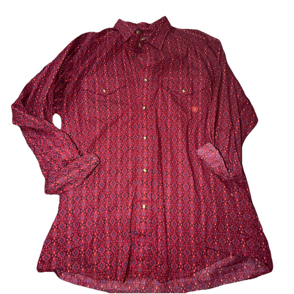 Ariat Patterson Classic Fit Western Geometric Pearl Snap Shirt Men's Large (X8)